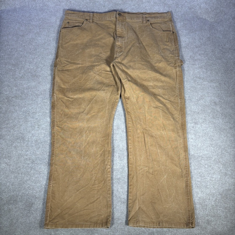 Dickies Pants Mens 44x30 Relxed Brown Canvas Flex Carpenter Heavy Workwear